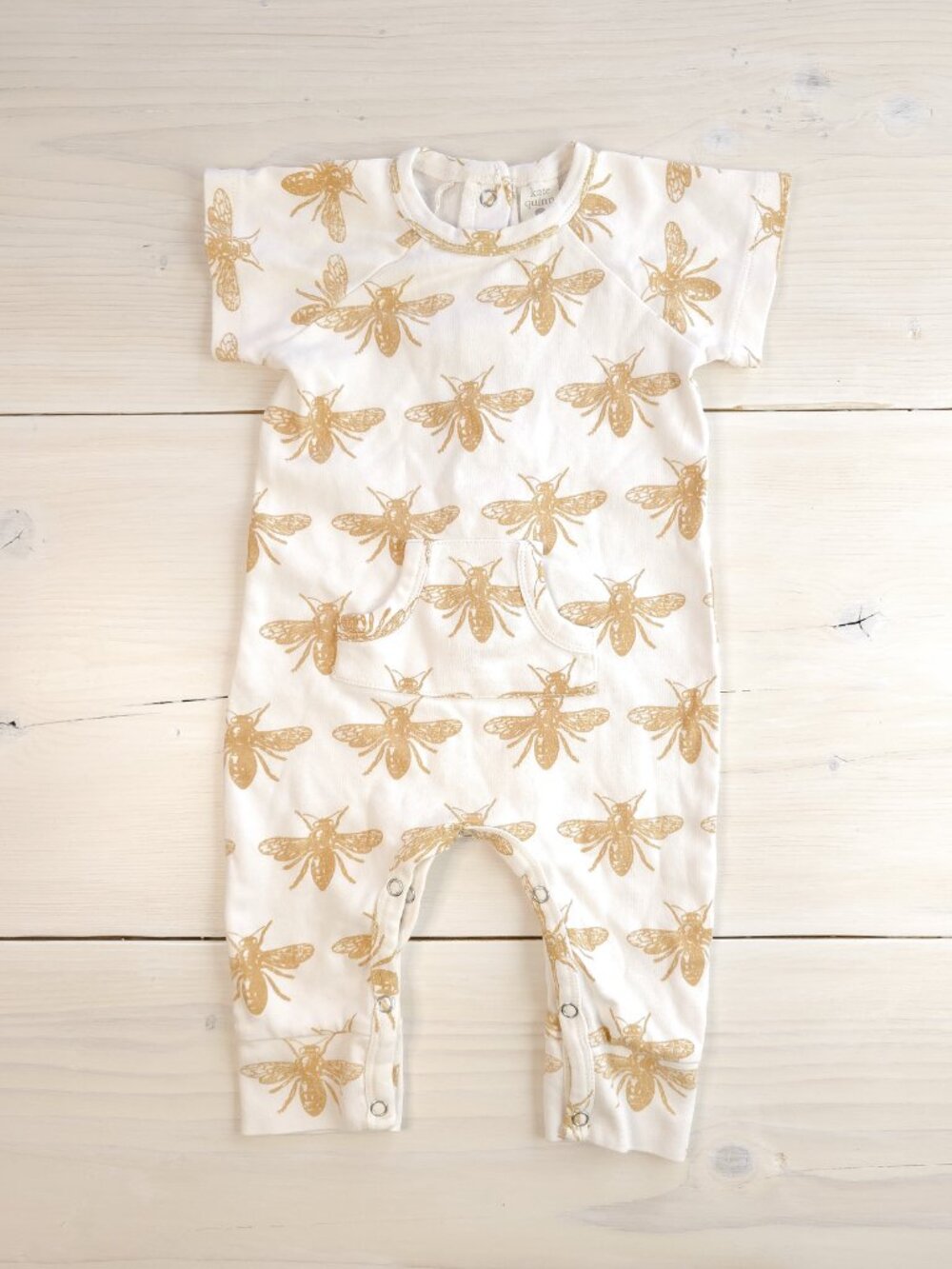 Kate Quinn Bee Pocket Front Short Sleeve Jumpsuit Baby 3-6 Months